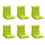 vidaXL Coussins de chaise à dossier bas lot de 6 vert vif