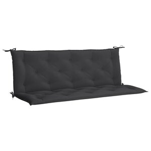 vidaXL Coussin de banc de jardin noir 150x(50+50)x7 cm tissu oxford