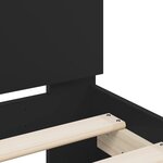 vidaXL Cadre de lit avec tête de lit noir 180x200 cm bois d'ingénierie