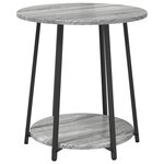 Table d'appoint vidaXL 2 pièces Gris Sonoma en bois d'ingénierie et métal