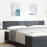 vidaXL Tête de Lit LED Geometric Manuel Gris foncé 200 cm Velours
