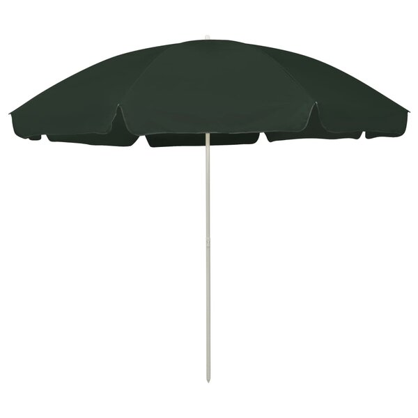 vidaXL Parasol de plage vert 300 cm