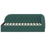 vidaXL Cadre de lit d'angle Vert foncé 100 cm x 200 cm tissu