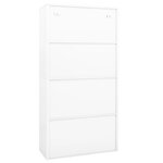 vidaXL Armoire de bureau Blanc 90x40x180 cm Acier et verre trempé
