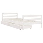 vidaXL Cadre de lit d'enfants tiroirs blanc 90x190 cm bois pin massif