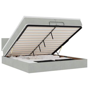 vidaXL Cadre de lit ottoman avec matelas gris clair 200x200 cm velours