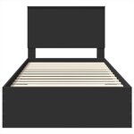 vidaXL Cadre de lit Noir et argent 100 x 200 cm Bois d'ingénierie