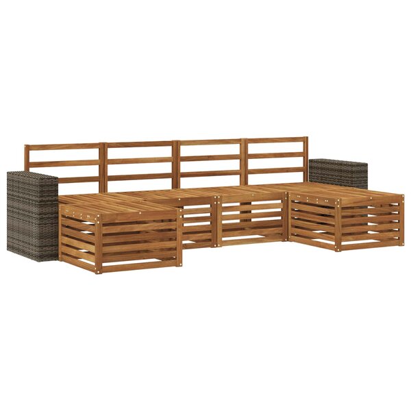 vidaXL Ensemble de canapés d'extérieur 6 pc Naturel