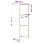 vidaXL Buffet avec portes en verre chêne sonoma 35x37x109 cm