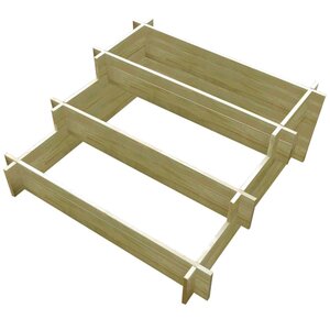 vidaXL Jardinière à 3 niveaux 90 x 90 x 35 cm Bois imprégné