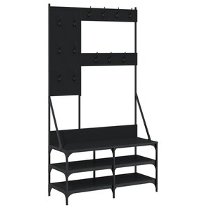 vidaXL Porte-vêtements et rangement des chaussures noir 100x40x184 cm