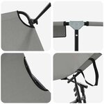 vidaXL Transat pliant gris avec un auvent en tissu Oxford 600D