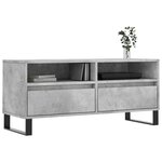vidaXL Meuble TV gris béton 100x34 5x44 5 cm bois d'ingénierie