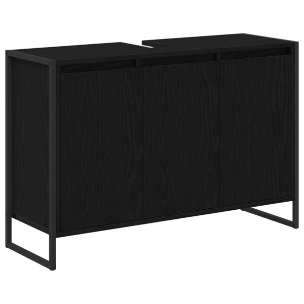 vidaXL Cabinet de salle de bain avec porte Chêne noir 90 x 30 x 60 cm