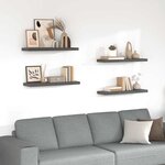 vidaXL Étagère murale flottante 4 Pièces Gris brillant 80x23 5x3 8 cm MDF