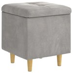 vidaXL Ottoman avec rangement Gris clair 40 x 40 x 45 cm Velours