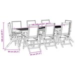 vidaXL Ensemble à manger de jardin 9Pièces bois d'acacia solide textilène
