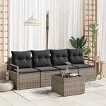 vidaXL Ensemble de canapé de jardin 5 Pièces Gris 55 x 55 x 37 cm