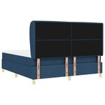 vidaXL Lit à ressorts avec matelas gris foncé 90x190 cm Bleu tissu