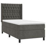 vidaXL Sommier à lattes de lit matelas et LED Gris foncé 100x200 cm