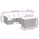 vidaXL Salon de jardin avec coussins 10 Pièces gris résine tressée