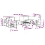vidaXL Ensemble de canapés d'extérieur 11 Pièces Blanc et anthracite