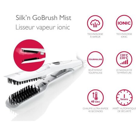 Silk'n Brosse lissante Go'Brush Mist - lissage 3D a la vapeur