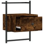 vidaXL Table de chevet murale chêne fumé 35x30x51 cm cm