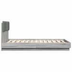 vidaXL Cadre de lit tête de lit et lumières LED sonoma gris 120x190 cm