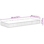 vidaXL Matelas à ressorts ensachés moyen 80x200 cm