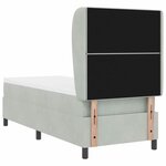 vidaXL Lit à ressorts avec matelas Gris clair 80 x 200 cm Velours