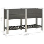 vidaXL Lit surélevé de jardin avec étagère 150x50x90 cm WPC Gris