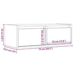 vidaXL Meuble TV avec lumières LED chêne noir 75x35 5x25 cm