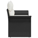 vidaXL Sofa de jardin 2 places avec coussins en poly rattan noir