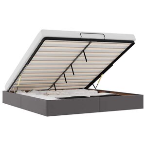 vidaXL Cadre de lit ottoman sans matelas gris 200x200 cm similicuir