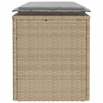 vidaXL Banc de jardin avec coussin beige 110x40x44 cm résine tressée