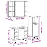 vidaXL Ensemble de mobilier de salle de bain avec étagère 3 Pièces Noir