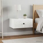 vidaXL Cabinet de chevet mural 2 Pièces Blanc brillant 49 x 34 5 x 20 cm