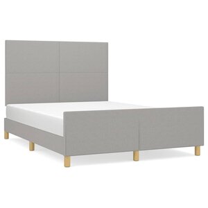 vidaXL Cadre de lit sans matelas gris clair 140x200 cm tissu