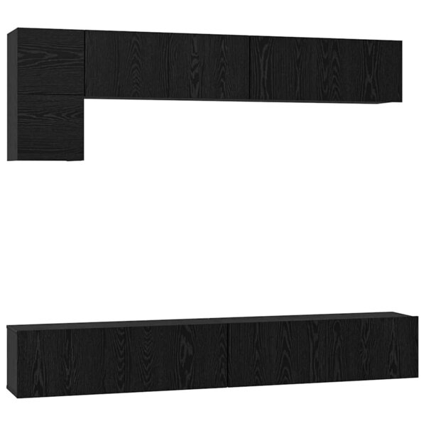 vidaXL Ensemble meuble TV 5 Pièces Chêne noir Bois d'ingénierie