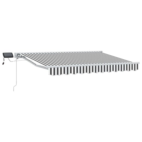 vidaXL Cadre de store manuel avec LEDs Anthracite et blanc 2 5 x 2 m