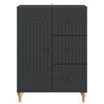 vidaXL Buffet avec tiroir Noir 66 x 34 5 x 90 cm Bois d'ingénierie