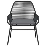 vidaXL Ensemble à manger de jardin et coussins 3 Pièces noir rotin verre