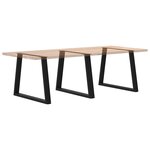 vidaXL Pieds de table à manger en forme de V  3 pièces  noir  100 x (72-73 3) cm  acier