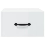 vidaXL Table de chevet murale Blanc brillant 35x35x20 cm