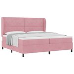 vidaXL Lit à ressorts avec matelas Rose 200 x 200 cm Polyester