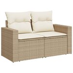 vidaXL Salon de jardin avec coussins 6 Pièces beige résine tressée