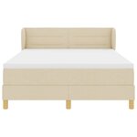 vidaXL Lit à ressorts avec matelas Crème 140 x 200 cm tissu