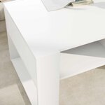 vidaXL Table basse Blanc 92 x 53 x 45 cm Bois d'ingénierie