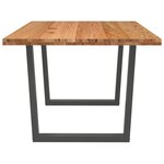 vidaXL Table à manger avec bord naturel 180x100x74cm bois massif chêne